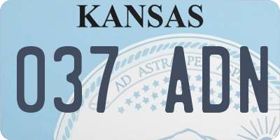 KS license plate 037ADN