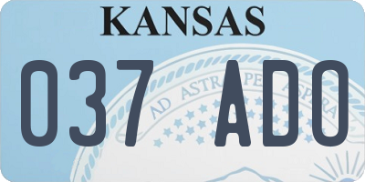 KS license plate 037ADO