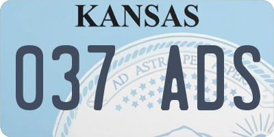 KS license plate 037ADS