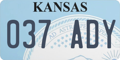 KS license plate 037ADY