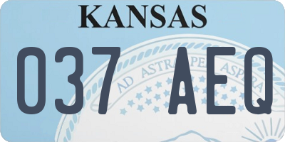 KS license plate 037AEQ