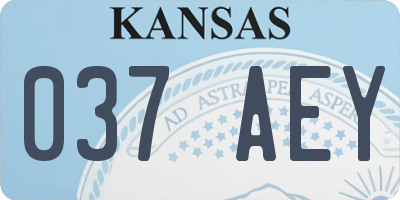 KS license plate 037AEY