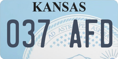KS license plate 037AFD