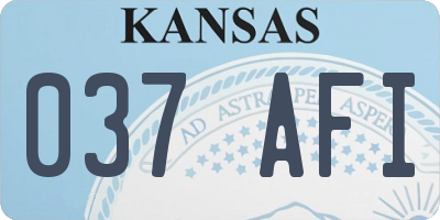 KS license plate 037AFI