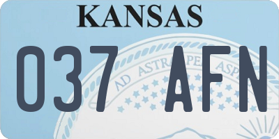 KS license plate 037AFN