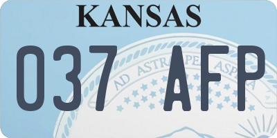 KS license plate 037AFP