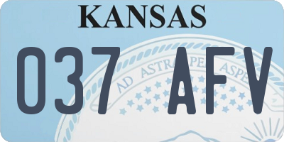 KS license plate 037AFV