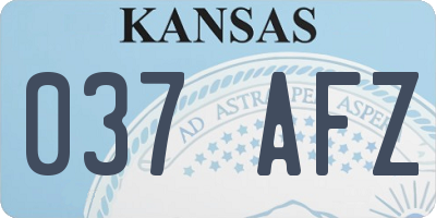KS license plate 037AFZ