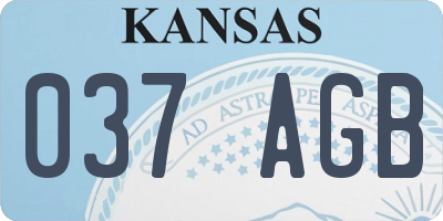 KS license plate 037AGB