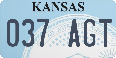 KS license plate 037AGT
