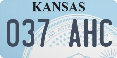 KS license plate 037AHC