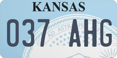 KS license plate 037AHG