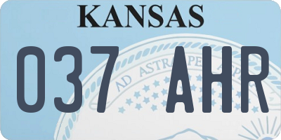 KS license plate 037AHR