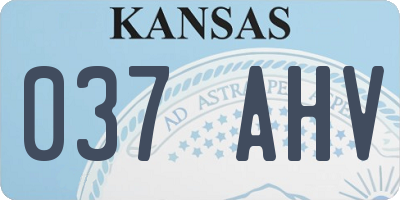 KS license plate 037AHV