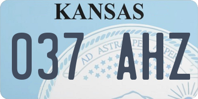 KS license plate 037AHZ