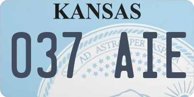 KS license plate 037AIE