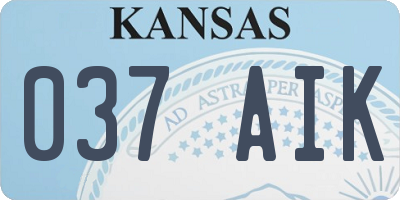 KS license plate 037AIK