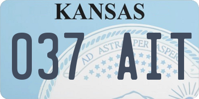 KS license plate 037AIT