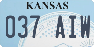 KS license plate 037AIW