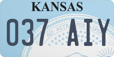 KS license plate 037AIY