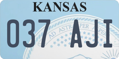 KS license plate 037AJI