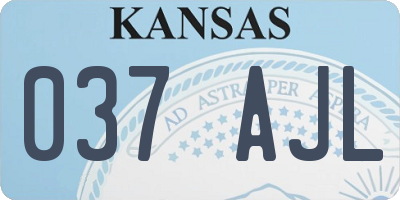 KS license plate 037AJL