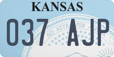 KS license plate 037AJP