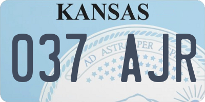 KS license plate 037AJR