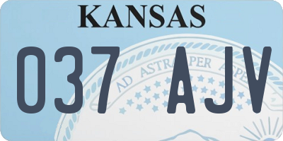 KS license plate 037AJV