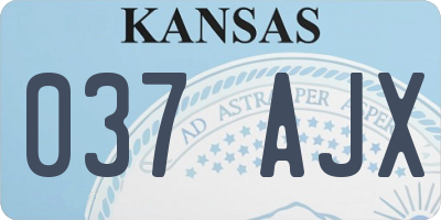 KS license plate 037AJX