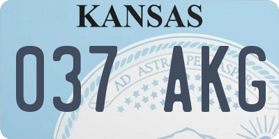 KS license plate 037AKG