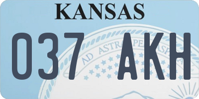 KS license plate 037AKH