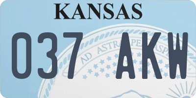 KS license plate 037AKW