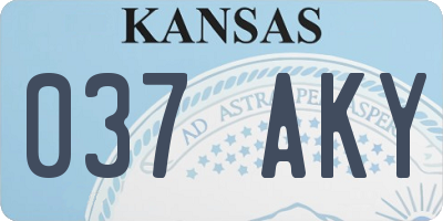 KS license plate 037AKY