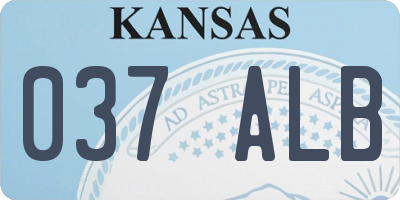KS license plate 037ALB