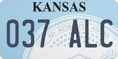 KS license plate 037ALC