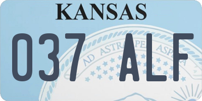 KS license plate 037ALF