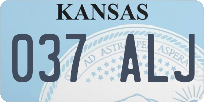KS license plate 037ALJ