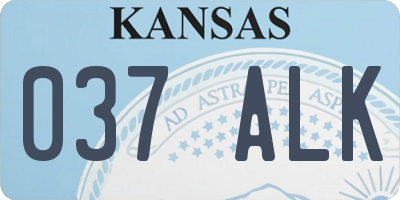 KS license plate 037ALK