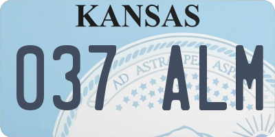 KS license plate 037ALM