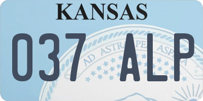 KS license plate 037ALP