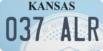 KS license plate 037ALR