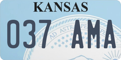 KS license plate 037AMA