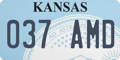 KS license plate 037AMD