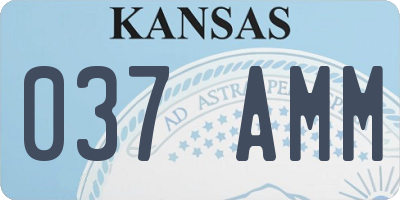 KS license plate 037AMM