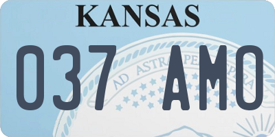 KS license plate 037AMO