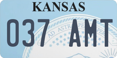 KS license plate 037AMT