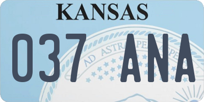 KS license plate 037ANA