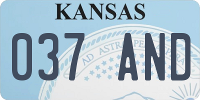 KS license plate 037AND
