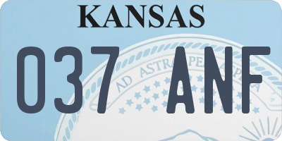 KS license plate 037ANF